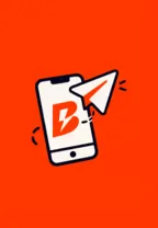 Celular com o símbolo da Betano e um avião de papel do Telegram.