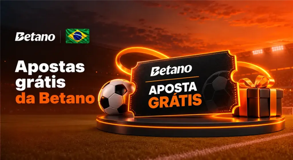 Cupom de aposta grátis da Betano ao lado de uma bola e um presente