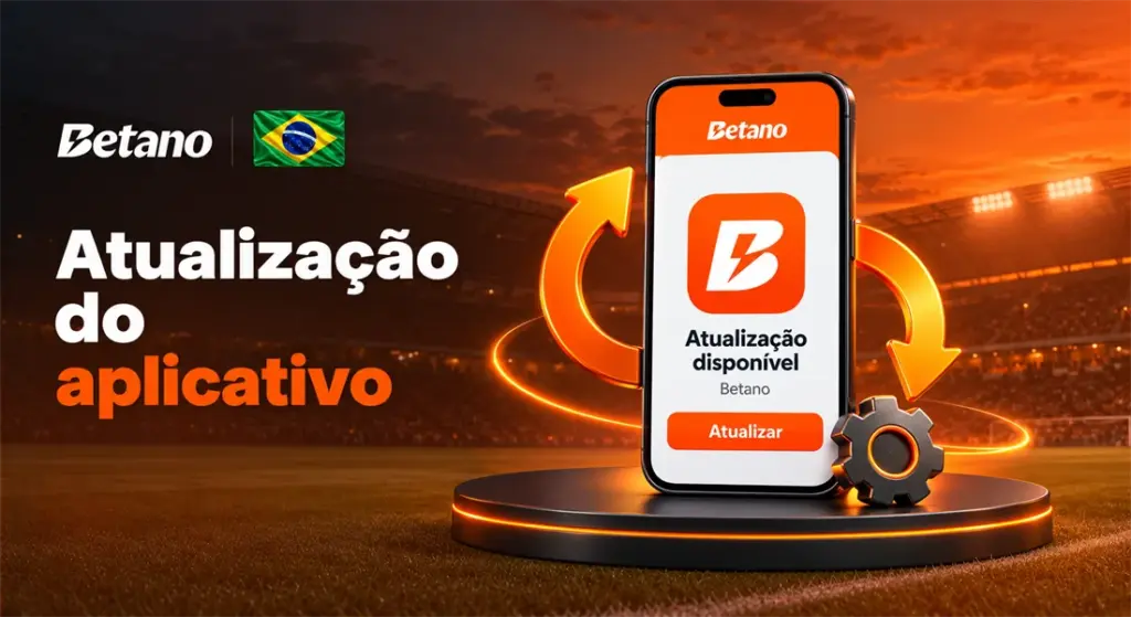 Aviso de atualização do aplicativo Betano com botão Atualizar
