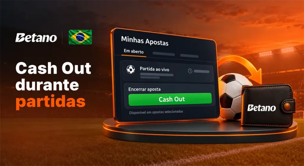 Botão Cash Out da Betano para encerrar uma aposta durante a partida