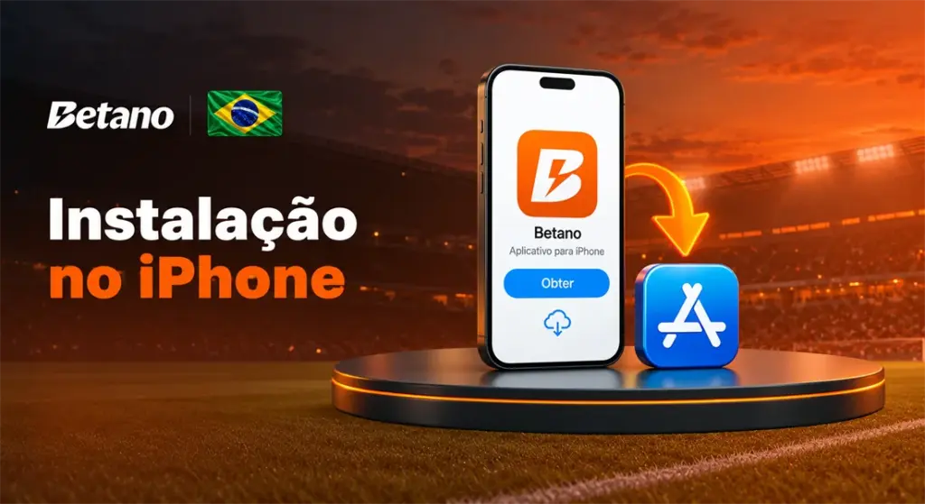 Tela para baixar o app Betano no iPhone com o símbolo da App Store