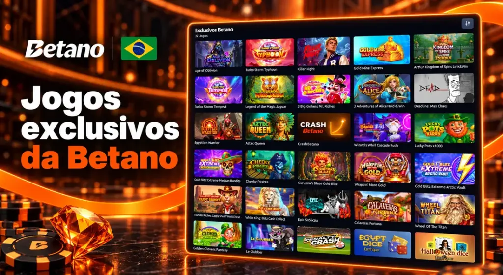 Catálogo de jogos exclusivos do cassino Betano