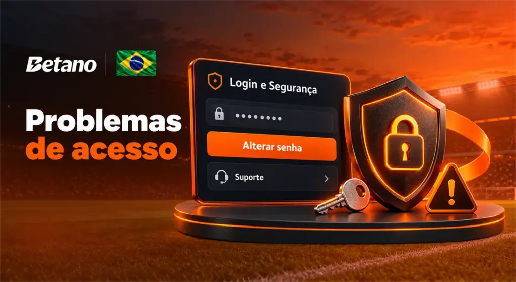Painel de segurança da Betano com alteração de senha e suporte
